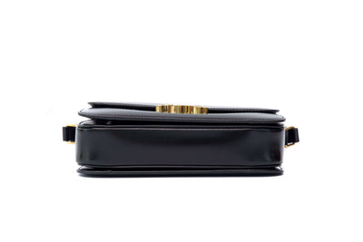 Triomphe Handbag Black Calfskin Leather with Gold Hardware