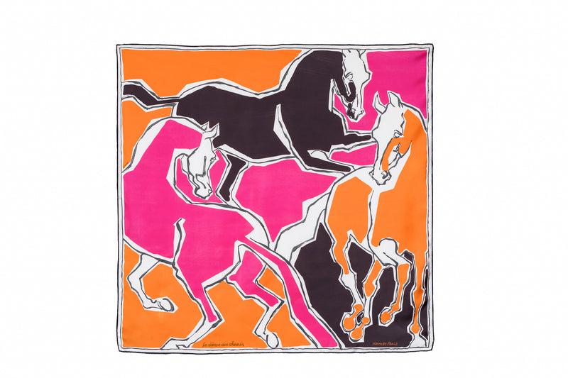 La Danse des Chevaux Double Face Silk Scarf 90