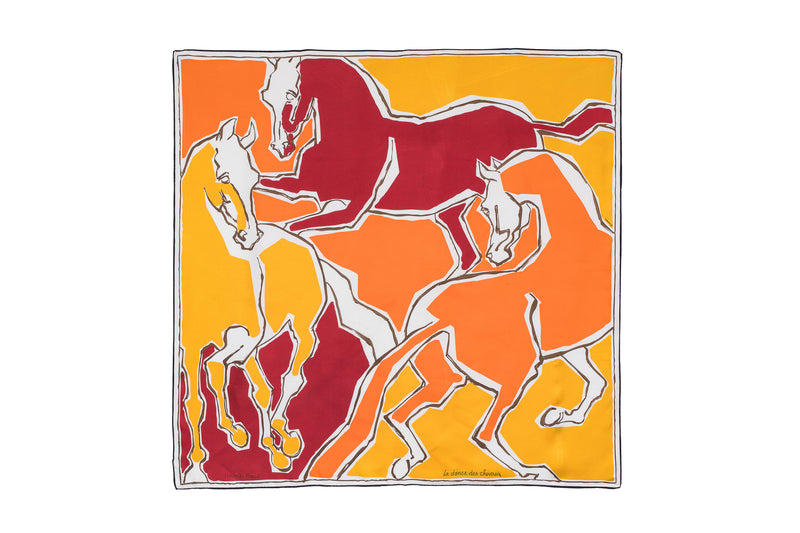 La Danse des Chevaux Double Face Silk Scarf 90